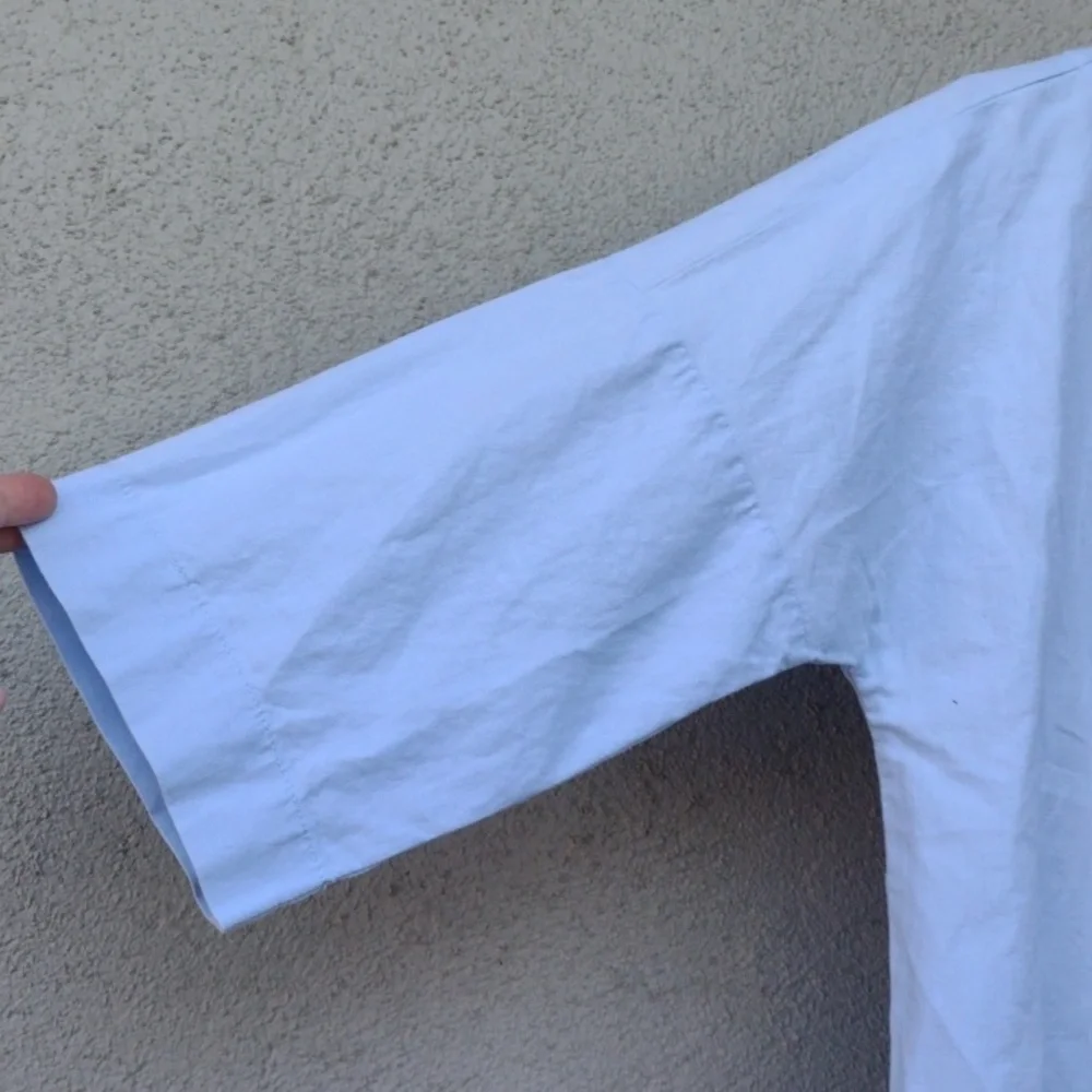 Grae Cove Blue Tabitha Linen-Cotton Boatneck Top Women's Small - Picture 3 of 7